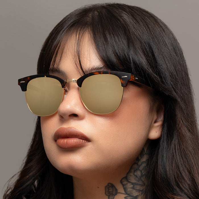TOPFOXX The Masters – Mirrored Brown Clubmaster Sunglasses - Product image