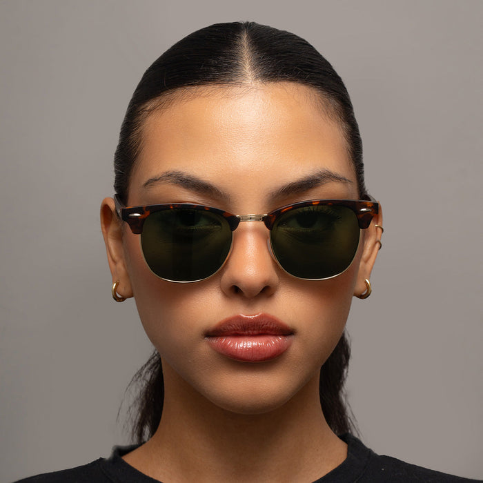 TOPFOXX The Masters – Green Tortoise Clubmaster Sunglasses - Product image