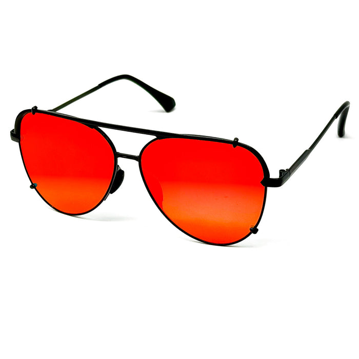 TOPFOXX Sunglasses Cristina - Tangle Free - Mirrored Red Aviator Sunglasses