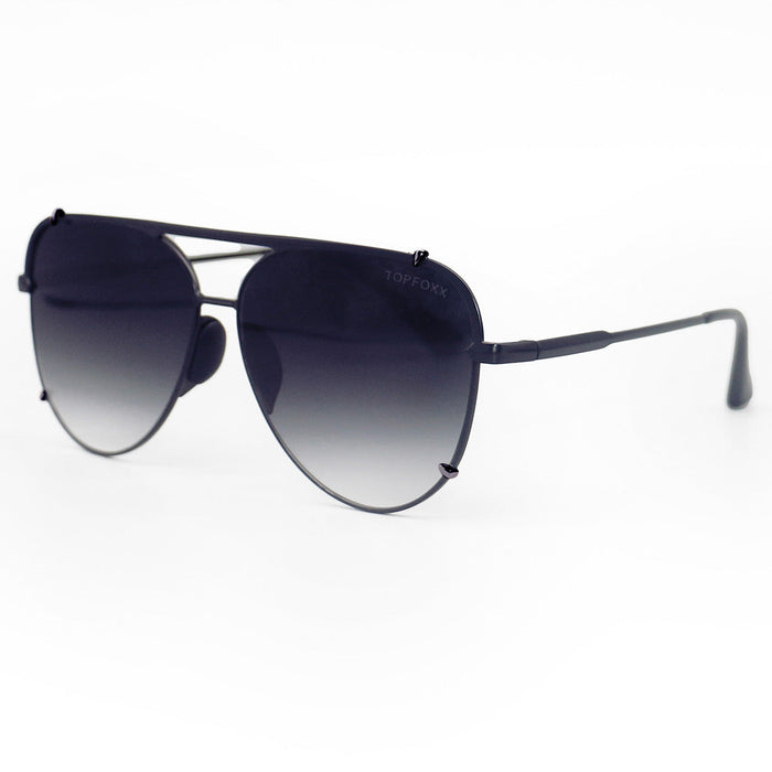 TOPFOXX Sunglasses Cristina - Tangle Free - Faded Black Aviator Sunglasses