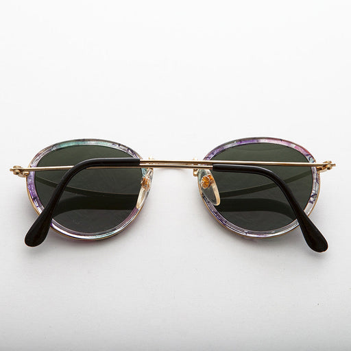 Sunglass Museum Round Hippie Vintage Sunglass with Multicolor Rim - Dakota - Product image