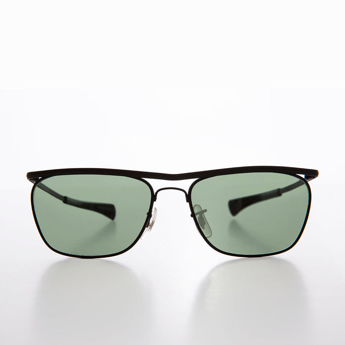 SUNGLASS MUSEUM Gold 80s Biker Sunglass Glass Lens - Darian