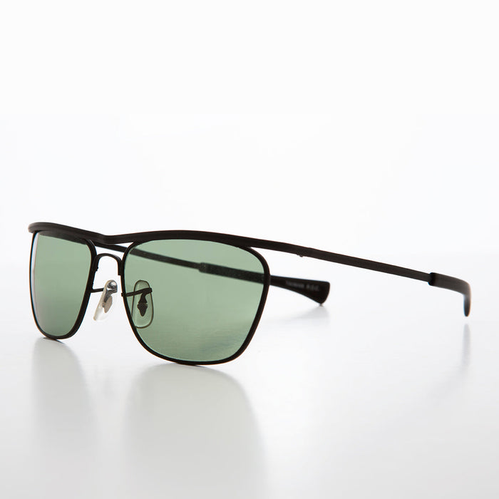 SUNGLASS MUSEUM Gold 80s Biker Sunglass Glass Lens - Darian