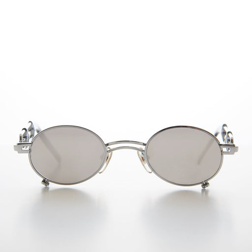 image of sunglasses model SUNGLASS MUSEUM Small Oval Steampunk Vintage Sunglasses- Darius