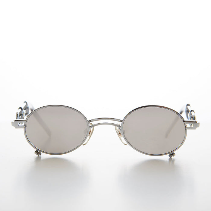 image of sunglasses model SUNGLASS MUSEUM Small Oval Steampunk Vintage Sunglasses- Darius