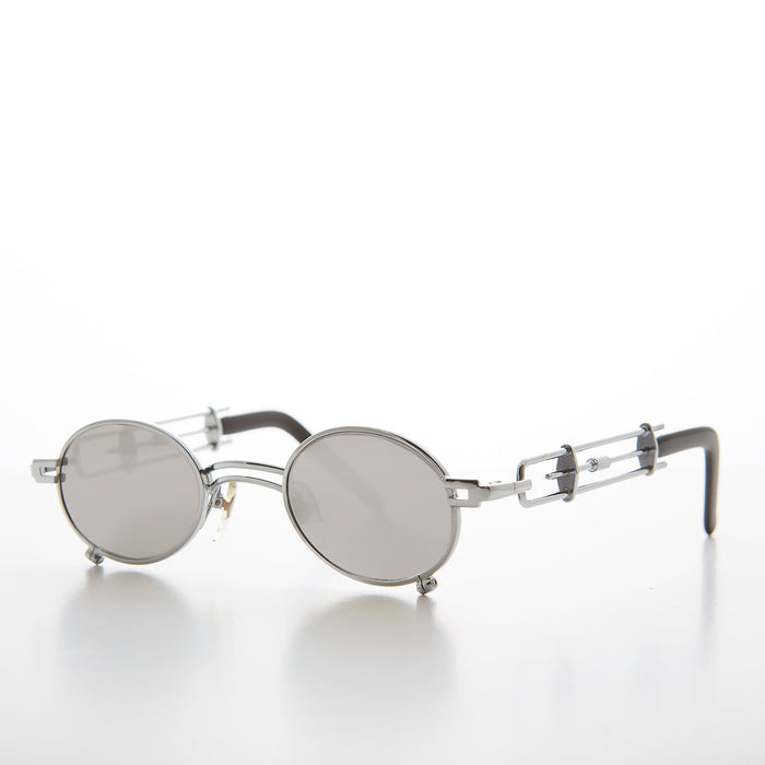 image of sunglasses model SUNGLASS MUSEUM Small Oval Steampunk Vintage Sunglass  - Darius