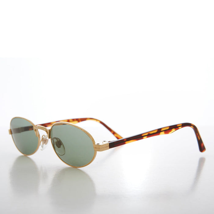 SUNGLASS MUSEUM Perfect Gold Oval Vintage Sunglasses - Deacon