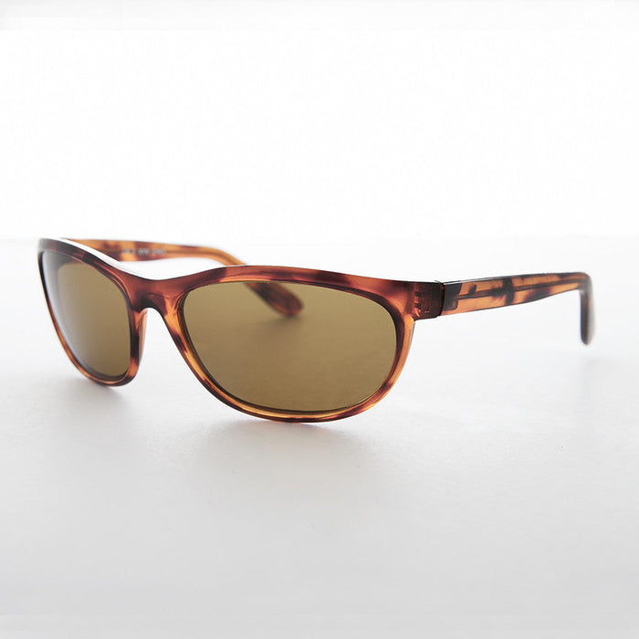 Wrap Sport Vintage Large Sunglasses with Glass Lens - Dimaggio