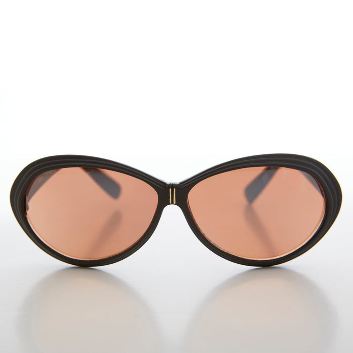 SUNGLASS MUSEUM Oval Clout Mod Sunglass with Copper Lens - Deborah