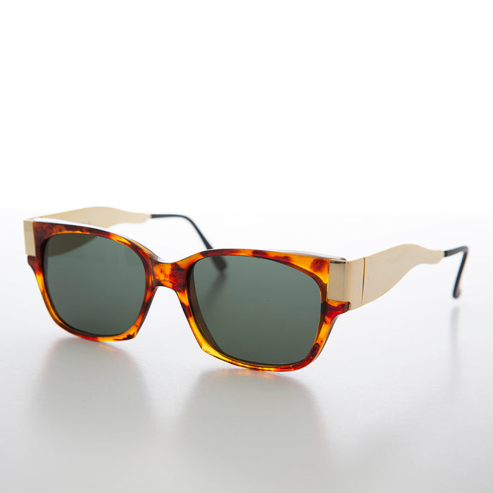 SUNGLASS MUSEUM Mod Unisex Vintage Sunglass with Gold Temples - Deluca