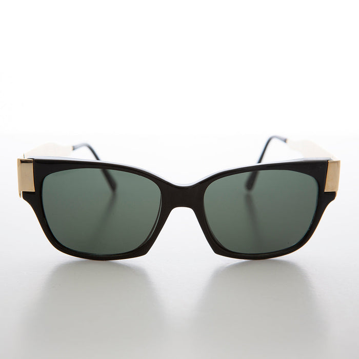 SUNGLASS MUSEUM Mod Unisex Vintage Sunglass with Gold Temples - Deluca