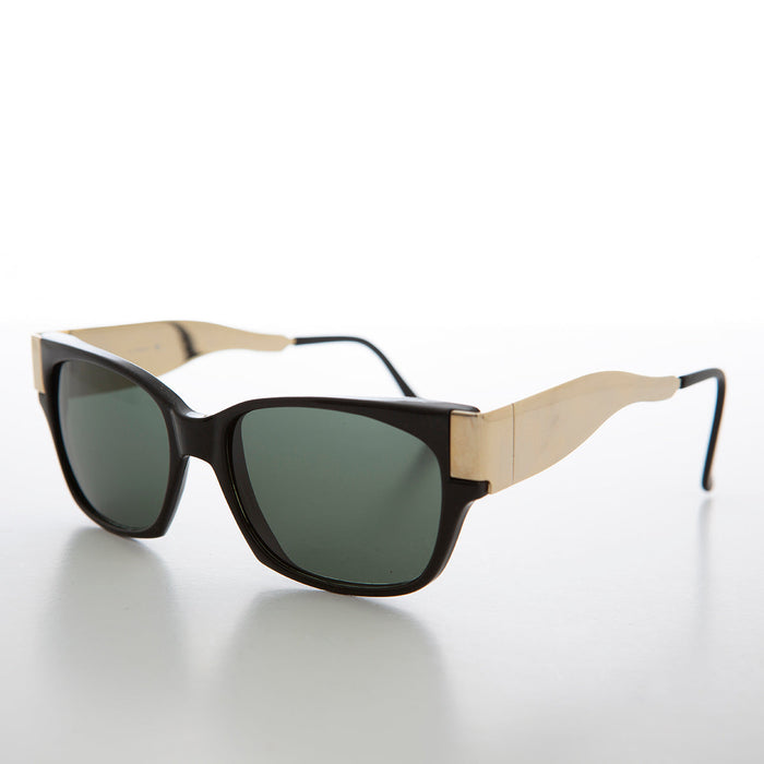 SUNGLASS MUSEUM Mod Unisex Vintage Sunglass with Gold Temples - Deluca