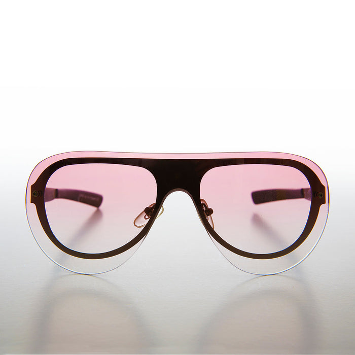 SUNGLASS MUSEUM Rimless Aviator with Color Lenses- Devo