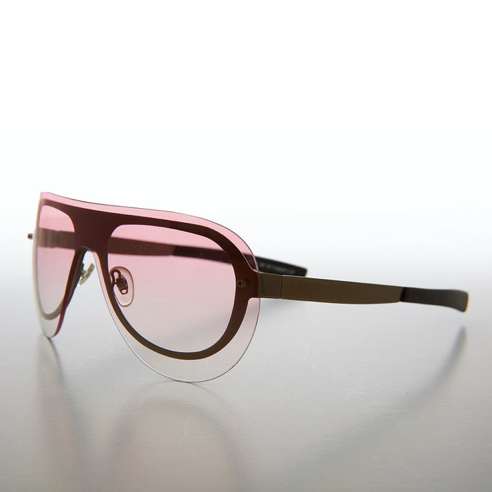 SUNGLASS MUSEUM Rimless Aviator with Color Lenses- Devo