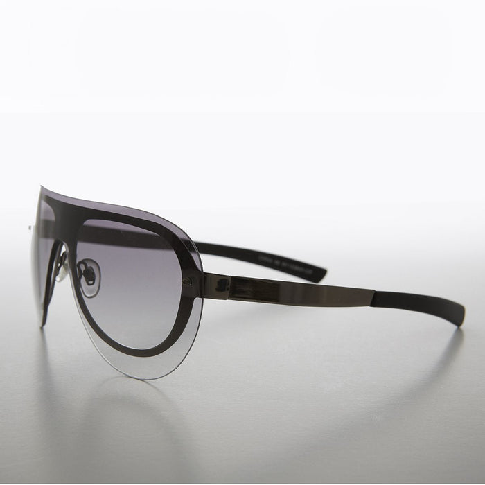 SUNGLASS MUSEUM Rimless Aviator with Color Lenses- Devo