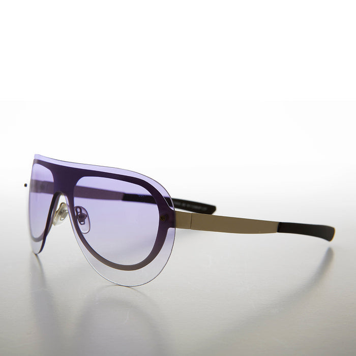 SUNGLASS MUSEUM Rimless Aviator with Color Lenses- Devo