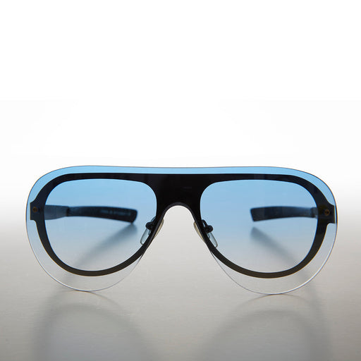 image of sunglasses model SUNGLASS MUSEUM SUNGLASS MUSEUM Rimless Aviator with Color Lenses- Devo
