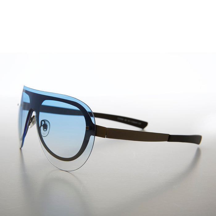 SUNGLASS MUSEUM Rimless Aviator with Color Lenses- Devo