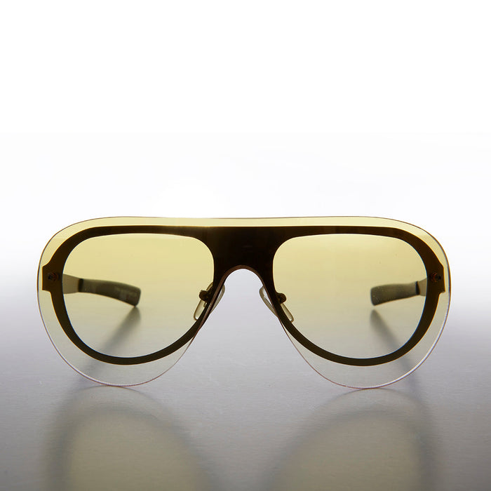 SUNGLASS MUSEUM Rimless Aviator with Color Lenses- Devo