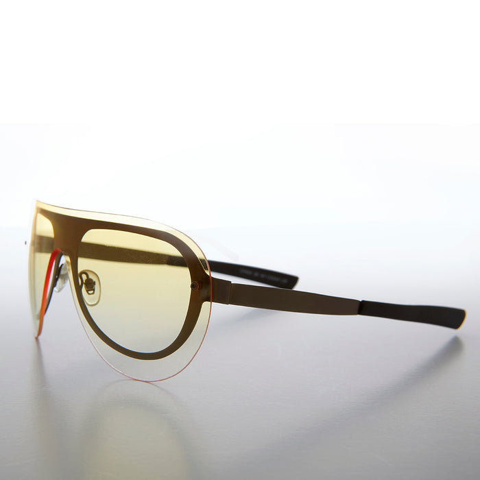 SUNGLASS MUSEUM Rimless Aviator with Color Lenses- Devo