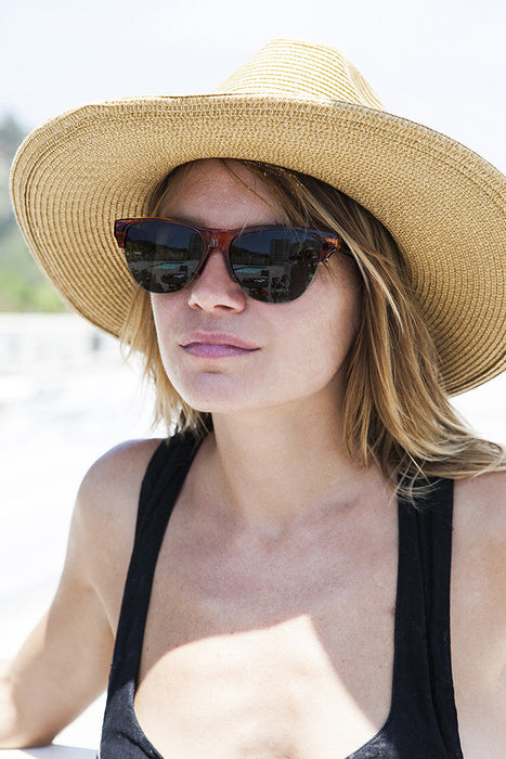 SUNGLASS MUSEUM Semi-Rimless Mono Browline Vintage Sunglass - Garett