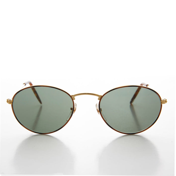 image of sunglasses model SUNGLASS MUSEUM SUNGLASS MUSEUM Classic Gold and Tortoise Vintage Sunglass with Glass Lens - Dove