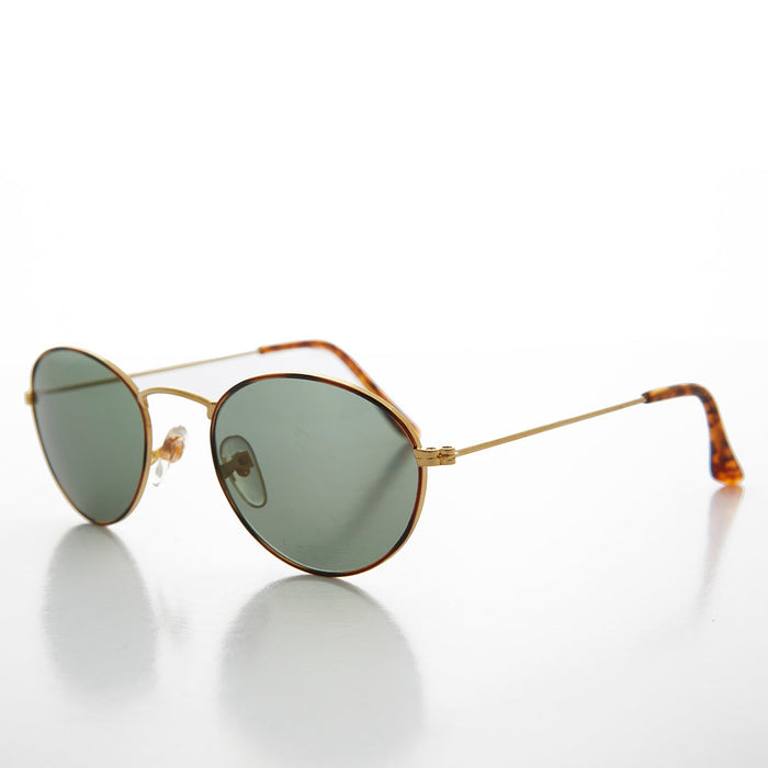 image of sunglasses model SUNGLASS MUSEUM SUNGLASS MUSEUM Classic Gold and Tortoise Vintage Sunglass with Glass Lens - Dove