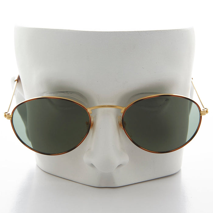 image of sunglasses model SUNGLASS MUSEUM SUNGLASS MUSEUM Classic Gold and Tortoise Vintage Sunglass with Glass Lens - Dove