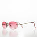 SUNGLASS MUSEUM Heart Rhinestone Rimless Vintage Sunglasses - Dunya - Product image