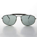 image of sunglasses model SUNGLASS MUSEUM SUNGLASS MUSEUM Square Aviator with Brow Bar and Glass Lens Vintage Sunglass - Dusty