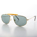 image of sunglasses model SUNGLASS MUSEUM SUNGLASS MUSEUM Square Aviator with Brow Bar and Glass Lens Vintage Sunglass - Dusty