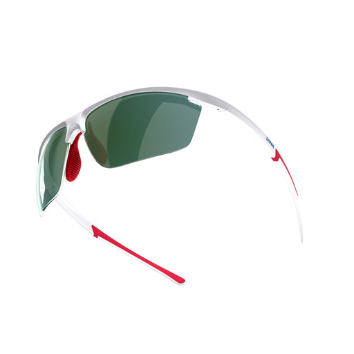 image of sunglasses model DINK Daytona Petite Pickleball Sunglasses - White/Red