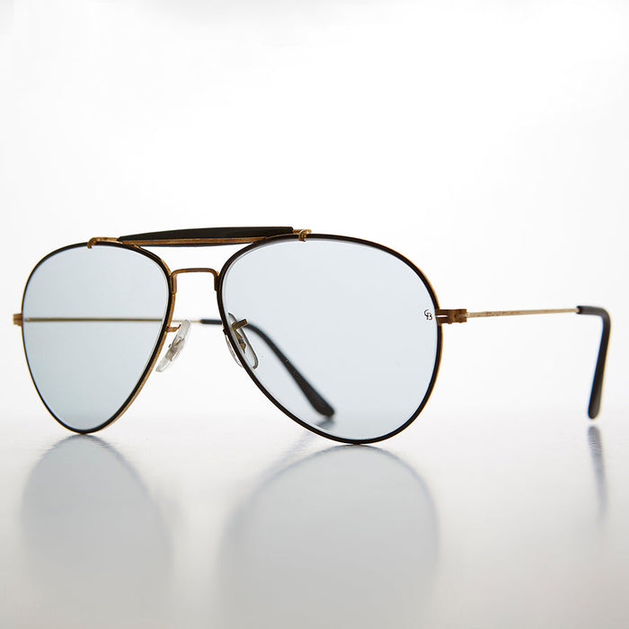 SUNGLASS MUSEUM Brow Bar Aviator Transition Glass Lens - Earhart