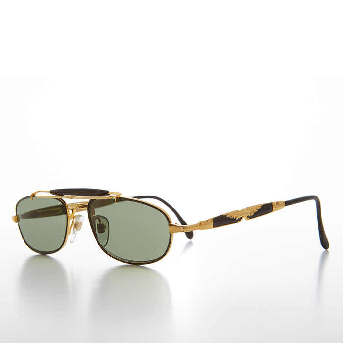 image of sunglasses model SUNGLASS MUSEUM SUNGLASS MUSEUM Half Frame Vintage Aviator Deadstock Sunglass - Earl