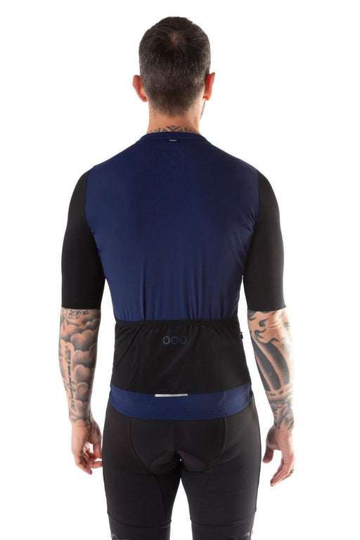 ecoon apparel cycling jacket domancy men sustainable clothing recyclable premium blue KRN glasses ECO110229TL L