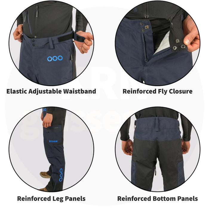 ecoon apparel ski pants ecoexplorer men sustainable clothing recyclable premium sky blue eco320116 KRN glasses ECO320116TS S