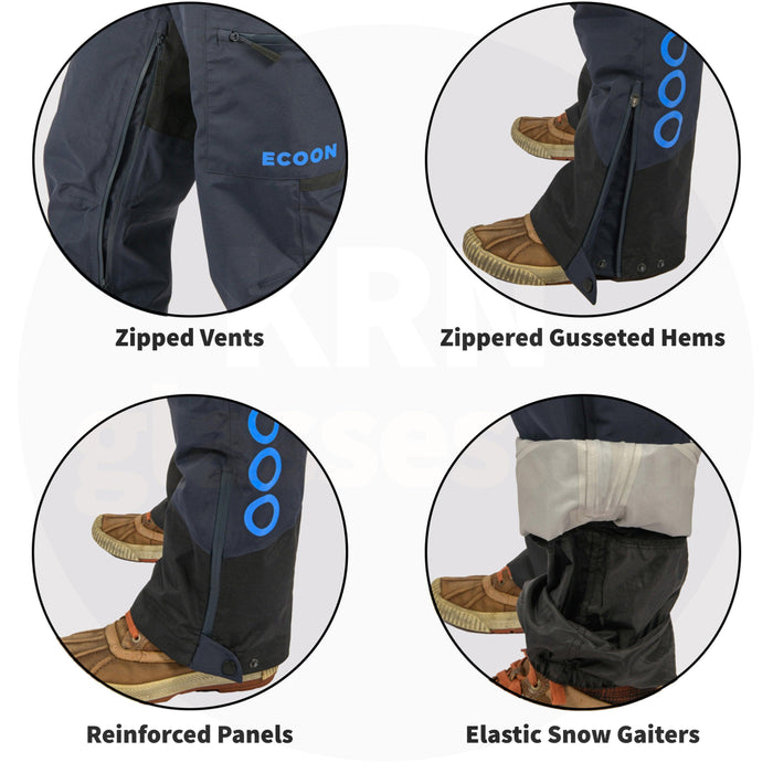 ecoon apparel ski pants ecoexplorer men sustainable clothing recyclable premium sky blue eco320116 KRN glasses ECO320116TM M