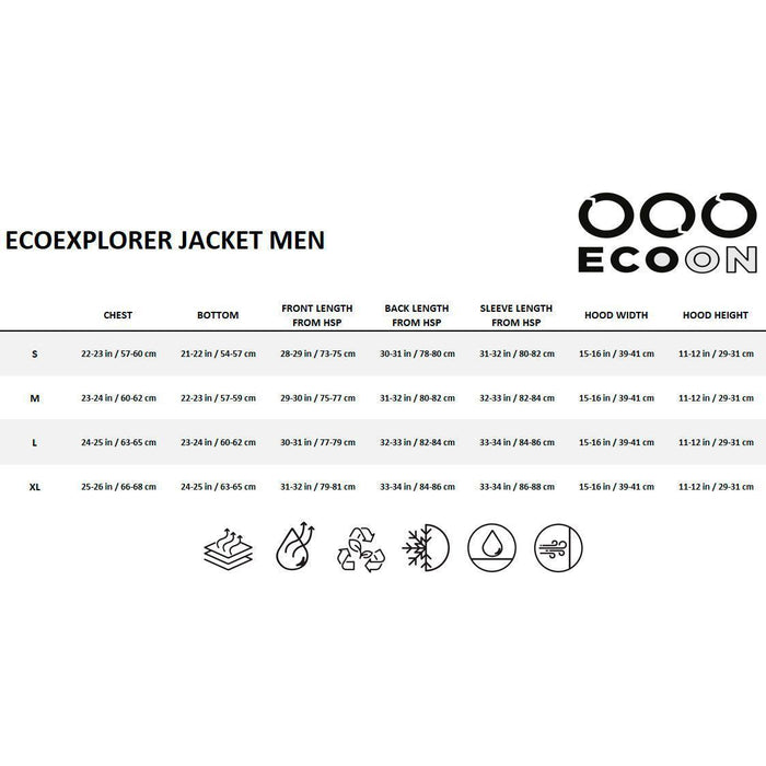 ecoon apparel ski jacket ecoexplorer men sustainable clothing recyclable premium sky blue eco380116 KRN glasses 