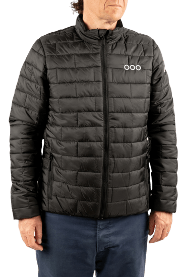 ecoon apparel jacket ecoactive insulated men sustainable clothing recyclable premium black KRN glasses ECO180301TM M