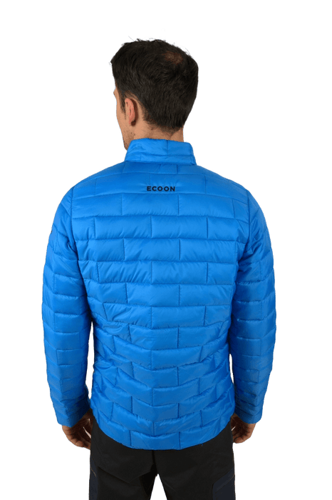 ecoon apparel jacket ecoactive insulated men sustainable clothing recyclable premium light blue KRN glasses ECO180316TM M