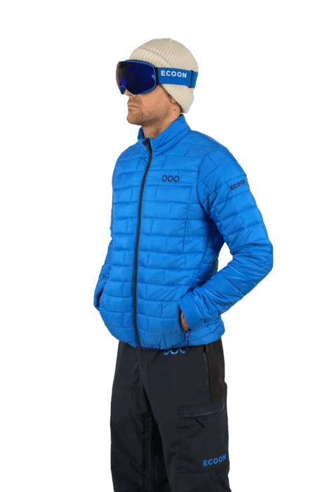 ecoon apparel jacket ecoactive insulated men sustainable clothing recyclable premium light blue KRN glasses ECO180316TXL XL