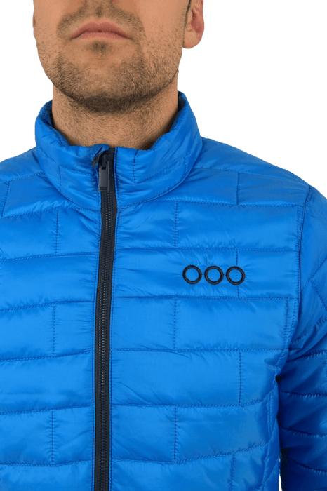 ecoon apparel jacket ecoactive insulated men sustainable clothing recyclable premium light blue KRN glasses 