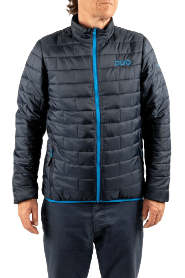 ecoon apparel jacket ecoactive insulated men sustainable clothing recyclable premium blue KRN glasses ECO180320TM M