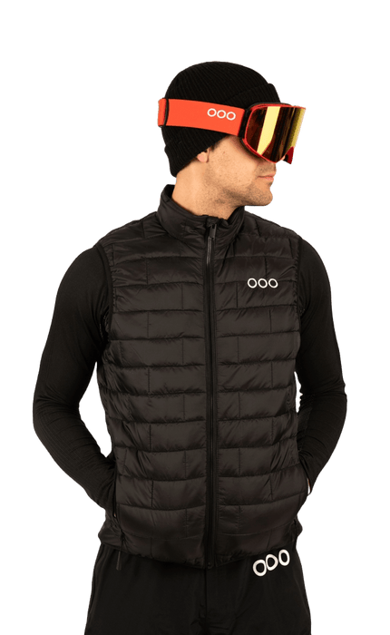 ecoon apparel vest ecoactive insulated men sustainable clothing recyclable premium black KRN glasses 