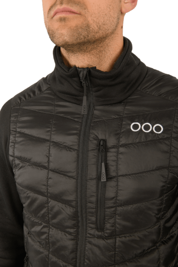 ecoon apparel jacket midlayer ecoactive hybrid insulated men sustainable clothing recyclable premium black KRN glasses ECO180501TXL XL