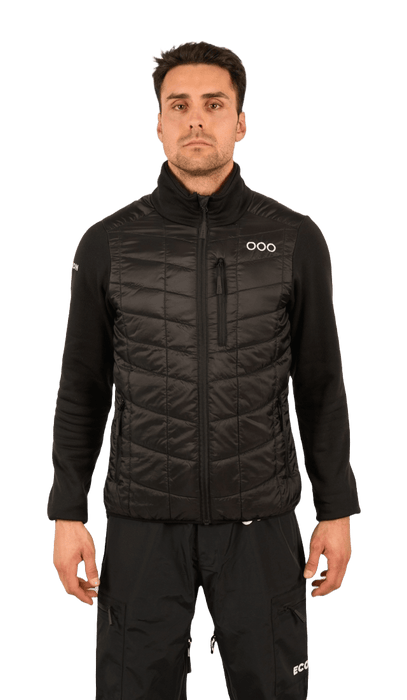 ecoon apparel jacket midlayer ecoactive hybrid insulated men sustainable clothing recyclable premium black KRN glasses ECO180501TS S