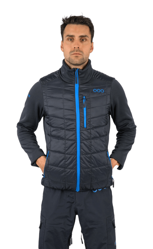ecoon apparel jacket midlayer ecoactive hybrid insulated men sustainable clothing recyclable premium blue KRN glasses ECO180503TS S