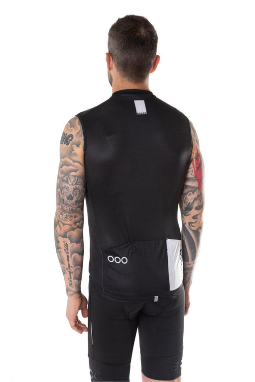 ecoon apparel cycling vest alpe d huez men sustainable clothing recyclable premium black KRN glasses ECO180701TM M