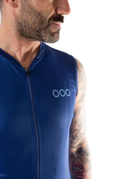 ecoon apparel cycling vest alpe d huez men sustainable clothing recyclable premium blue KRN glasses ECO180703TXXL XXL