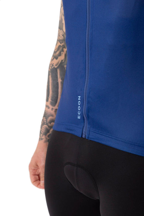 ecoon apparel cycling vest alpe d huez men sustainable clothing recyclable premium blue KRN glasses ECO180703TXL XL